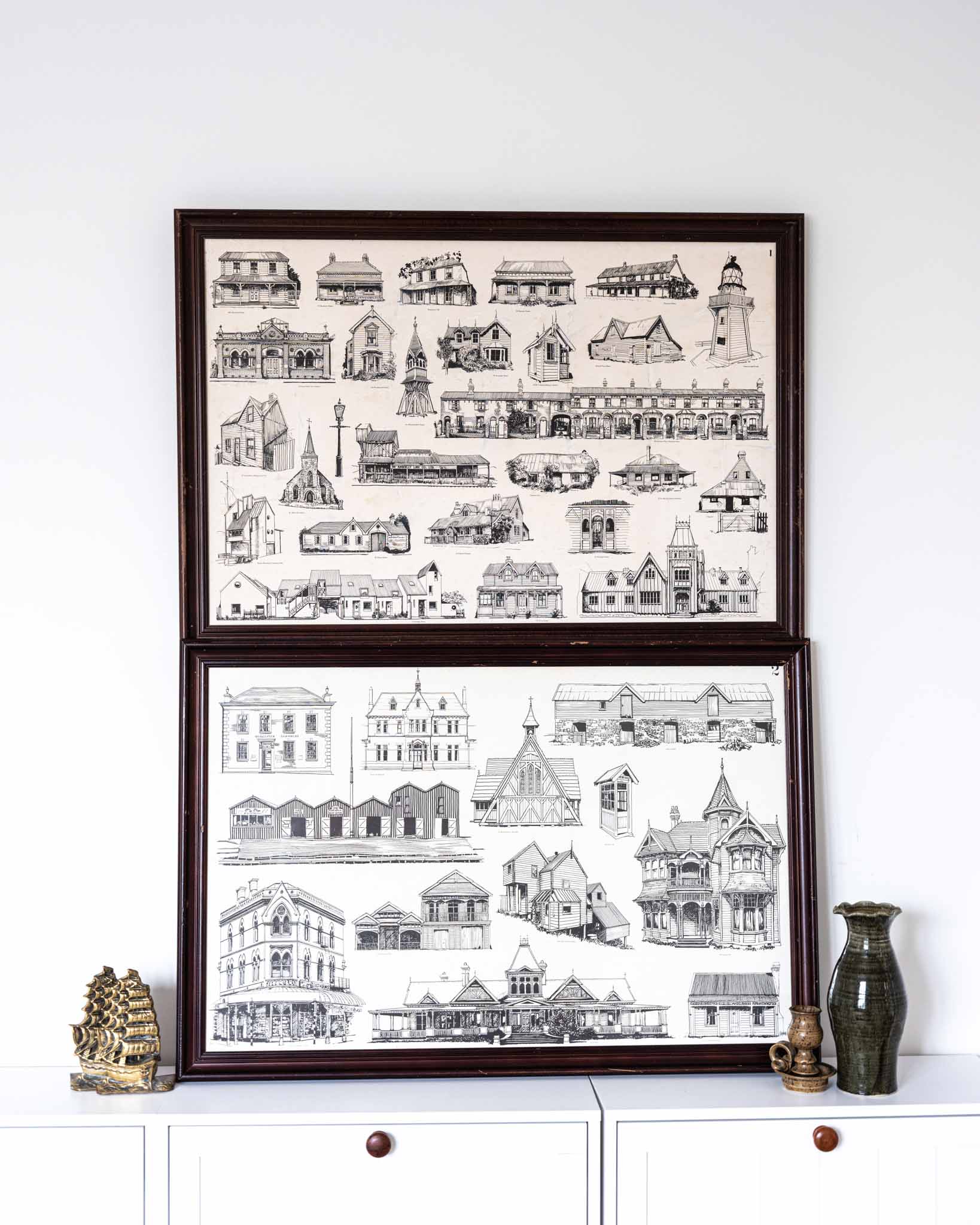 Vintage Line Drawing Prints of Historic Canterbury Buildings - Derek Margetts