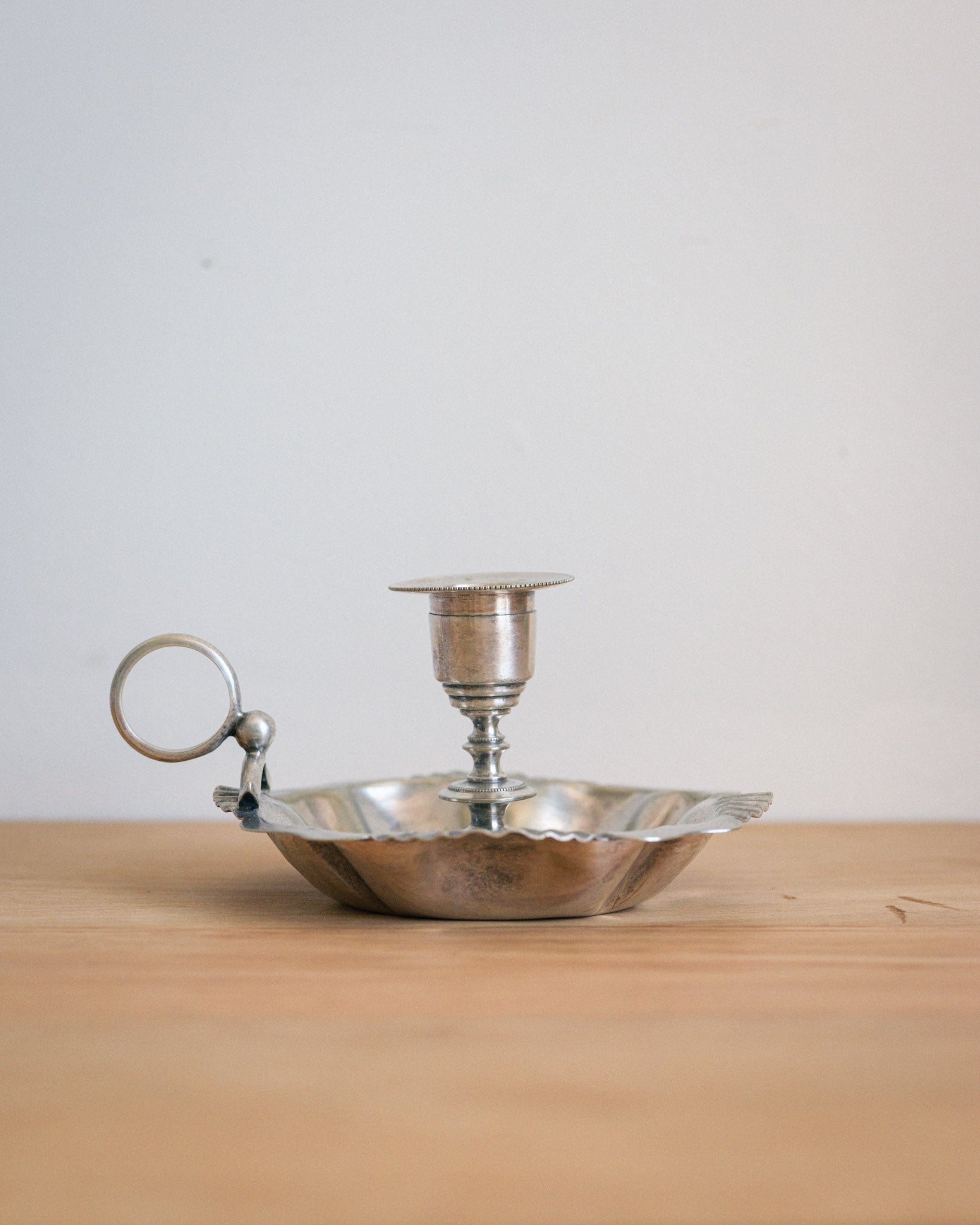 Silver Plated Candlestick Holder / Chamberstick