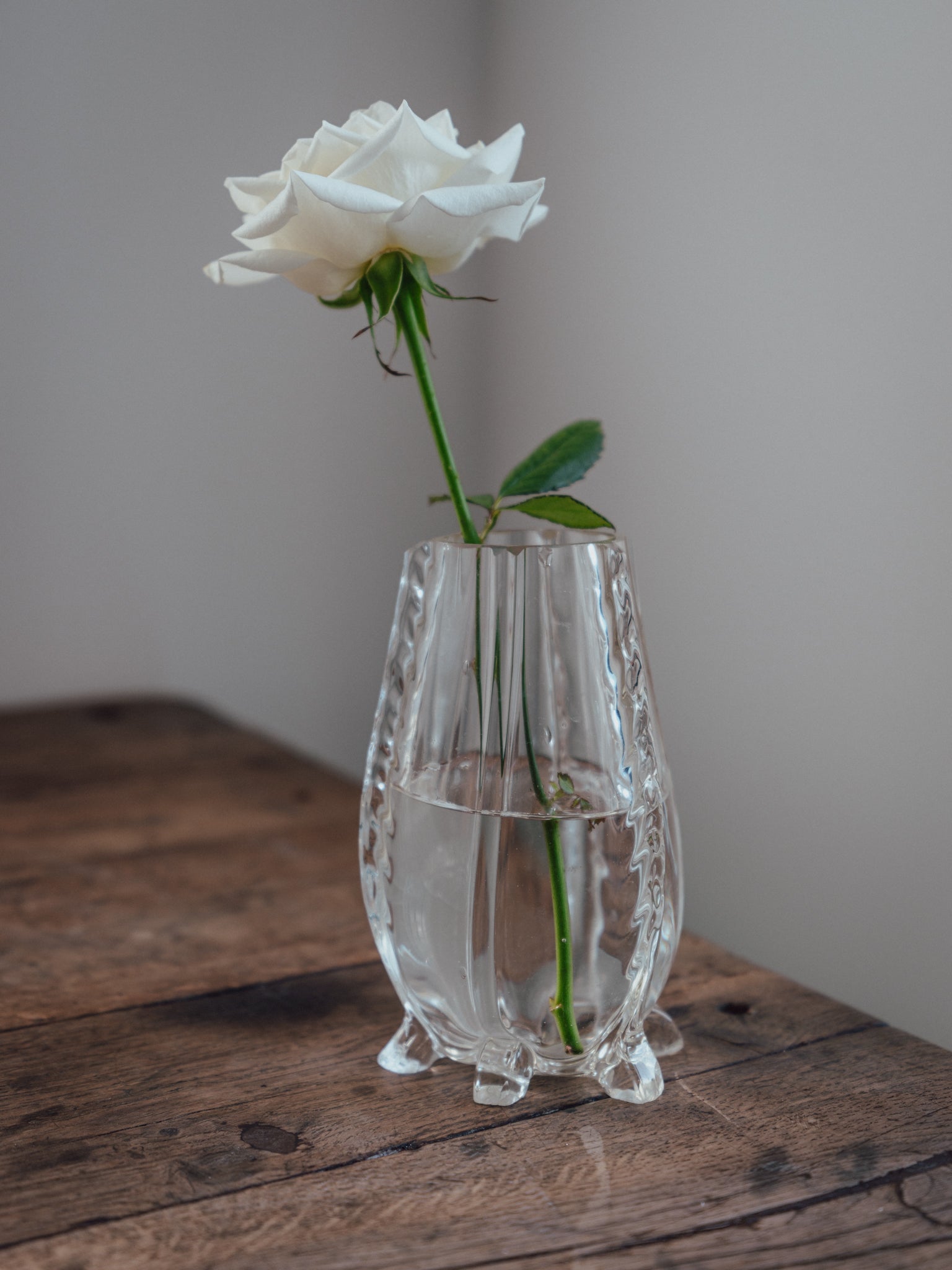 Vintage Footed Hand Blown Vase