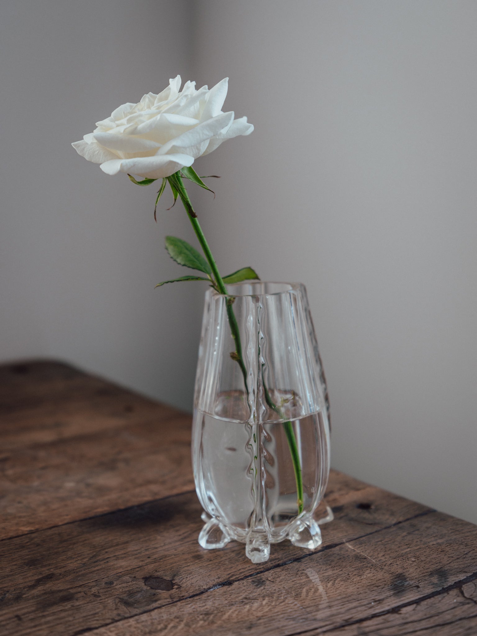 Vintage Footed Hand Blown Vase
