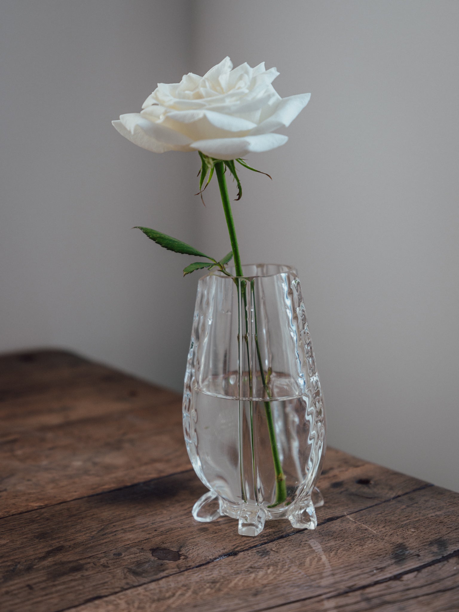 Vintage Footed Hand Blown Vase