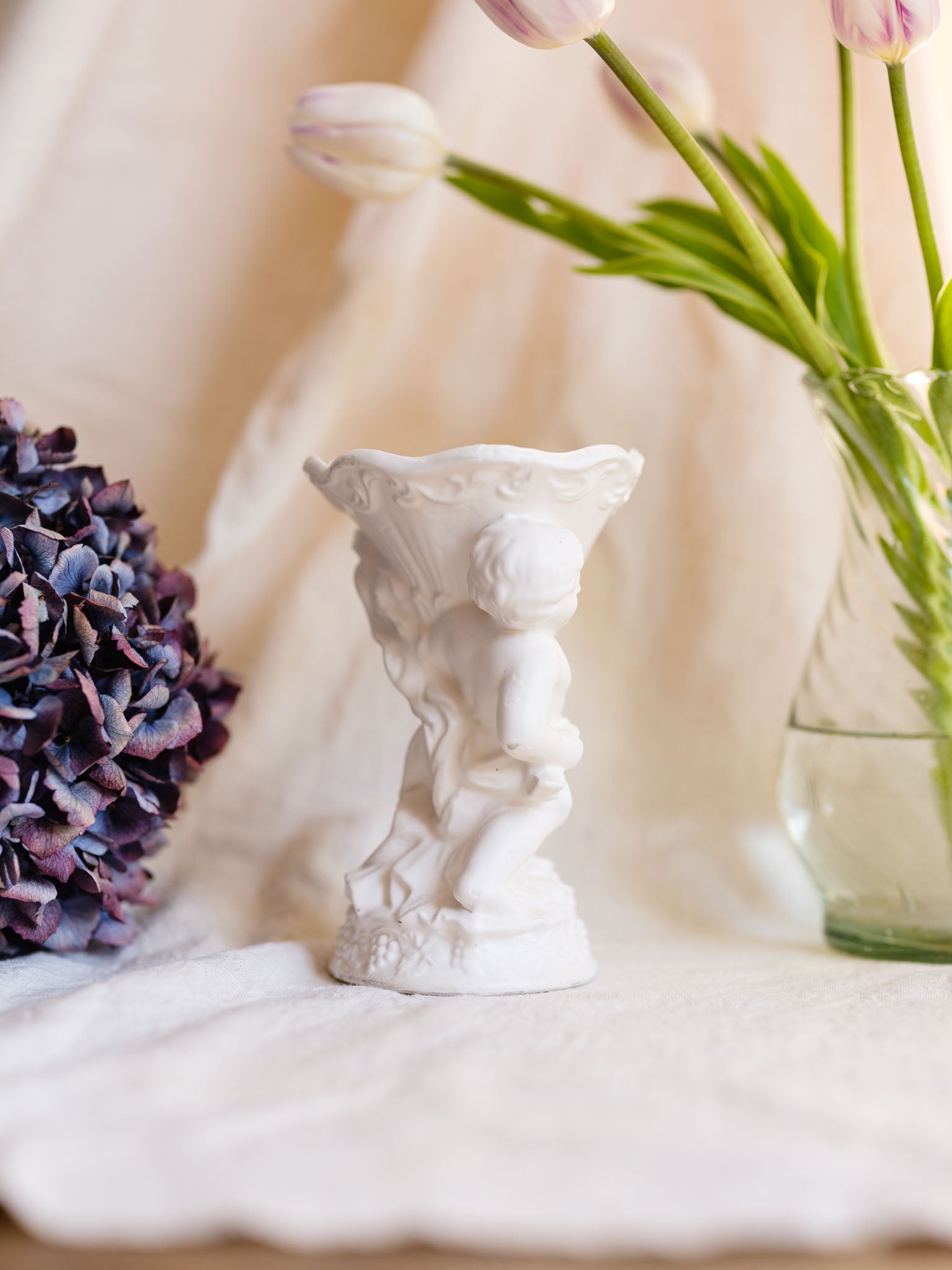 Porcelain Cherub Vase - Vintage