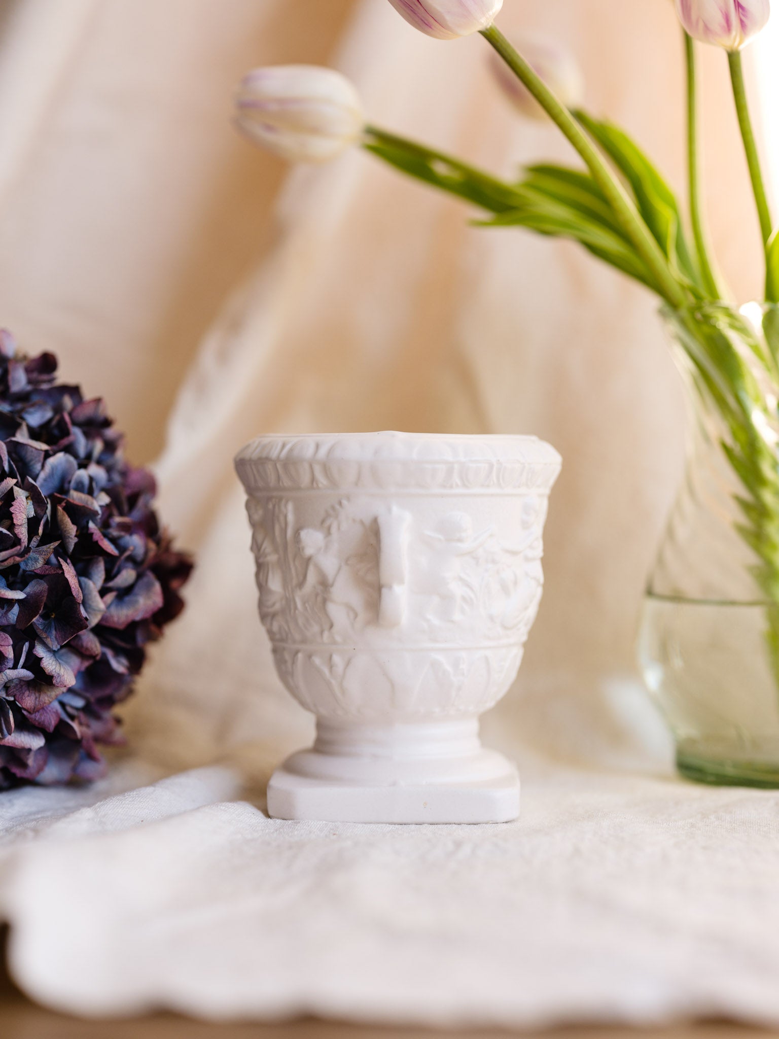 Neoclassical Relief Vase - Vintage Decorative Urn NZ