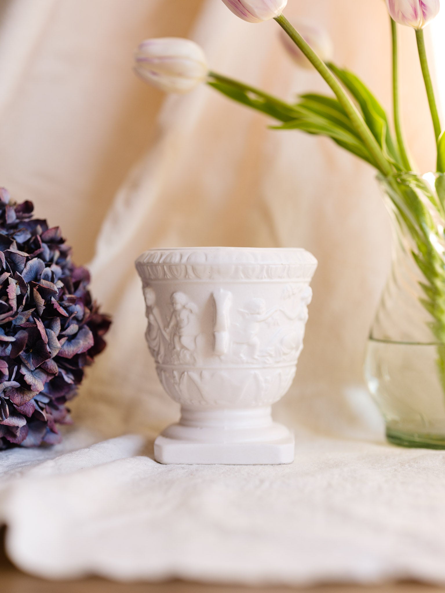 Neoclassical Relief Vase - Vintage Decorative Urn NZ