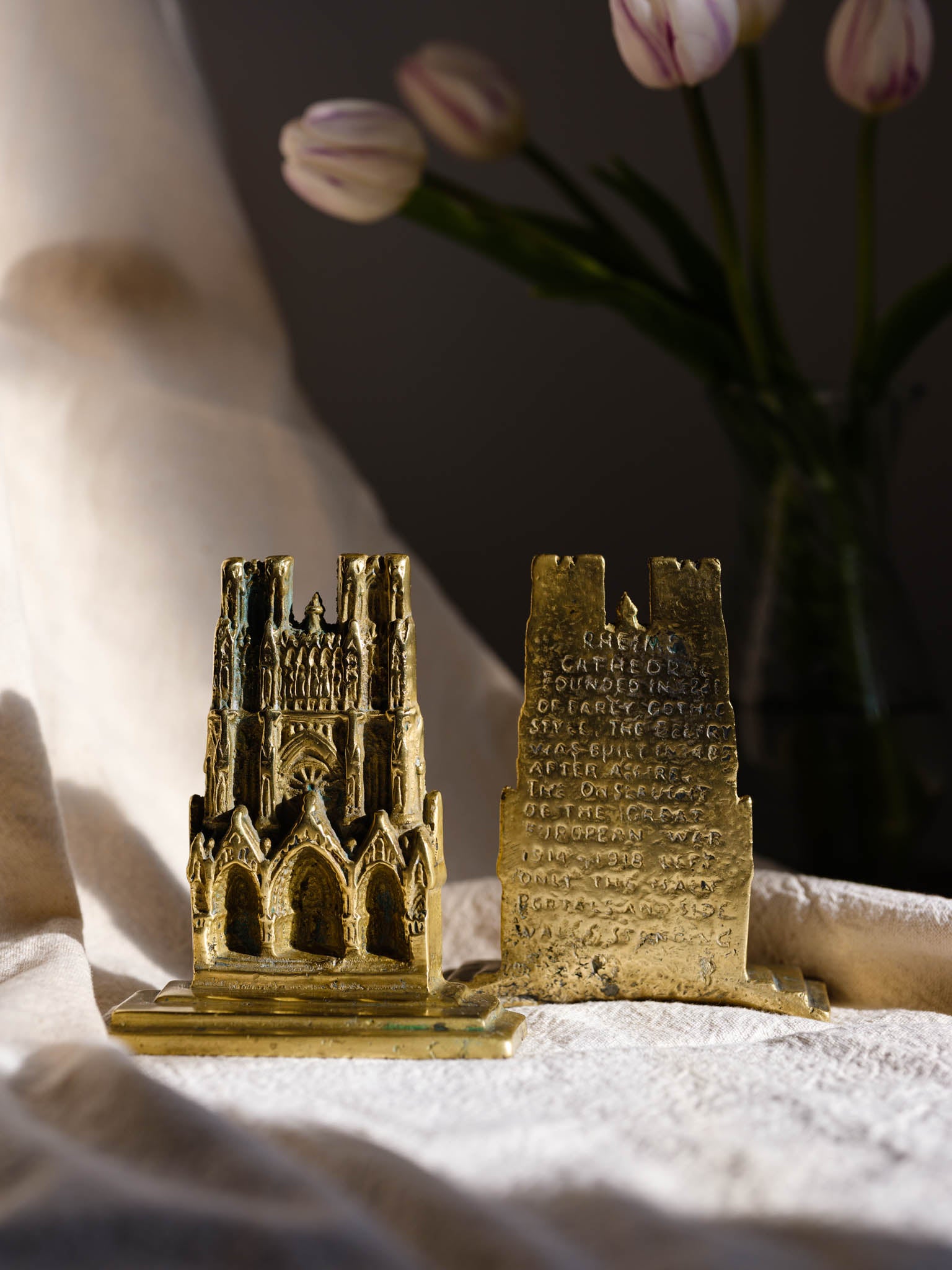 Vintage Brass Notre Dame Bookends – Decorative Brass Book Ends NZ
