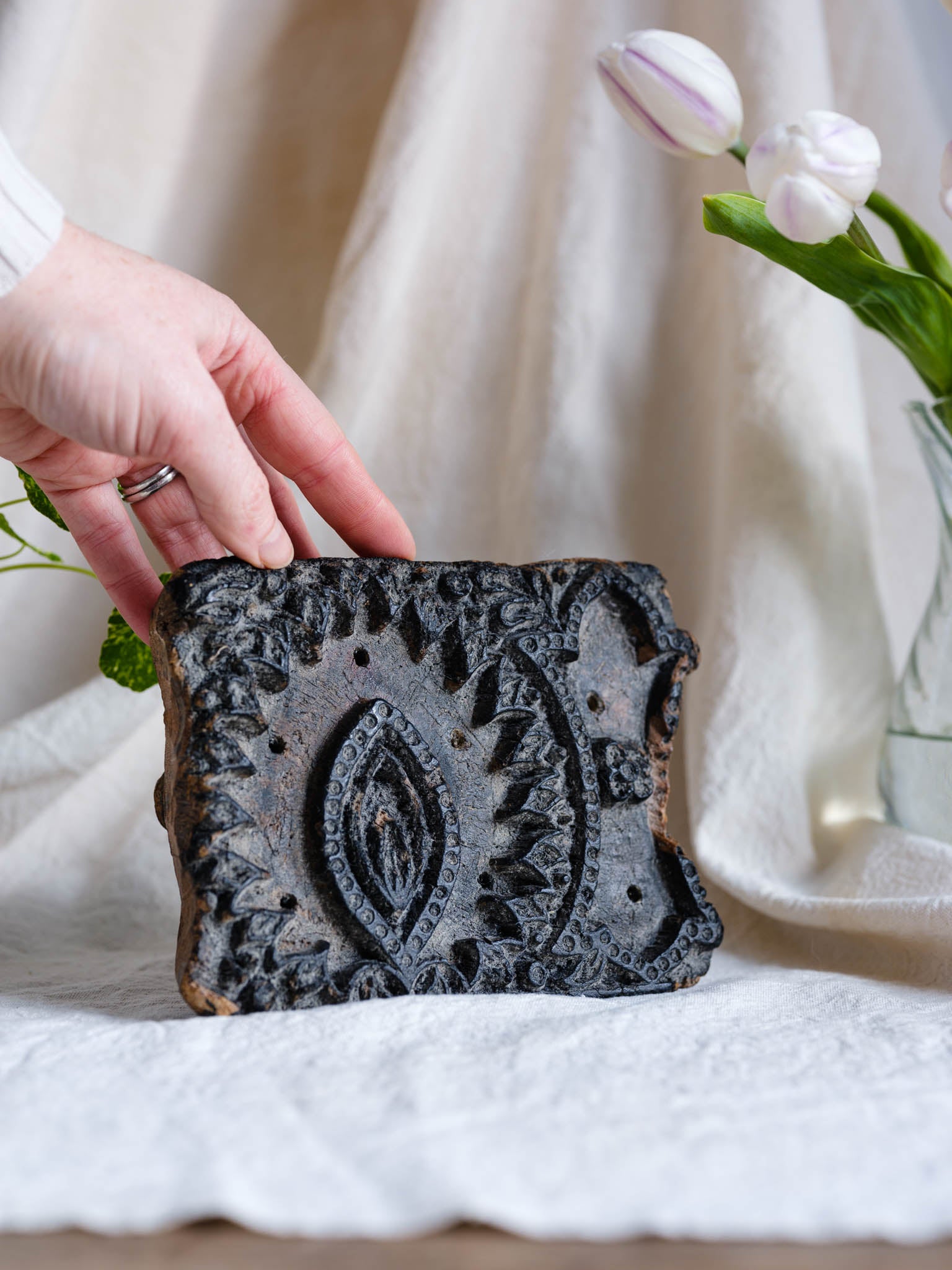 Carved Antique Wooden Printing Block