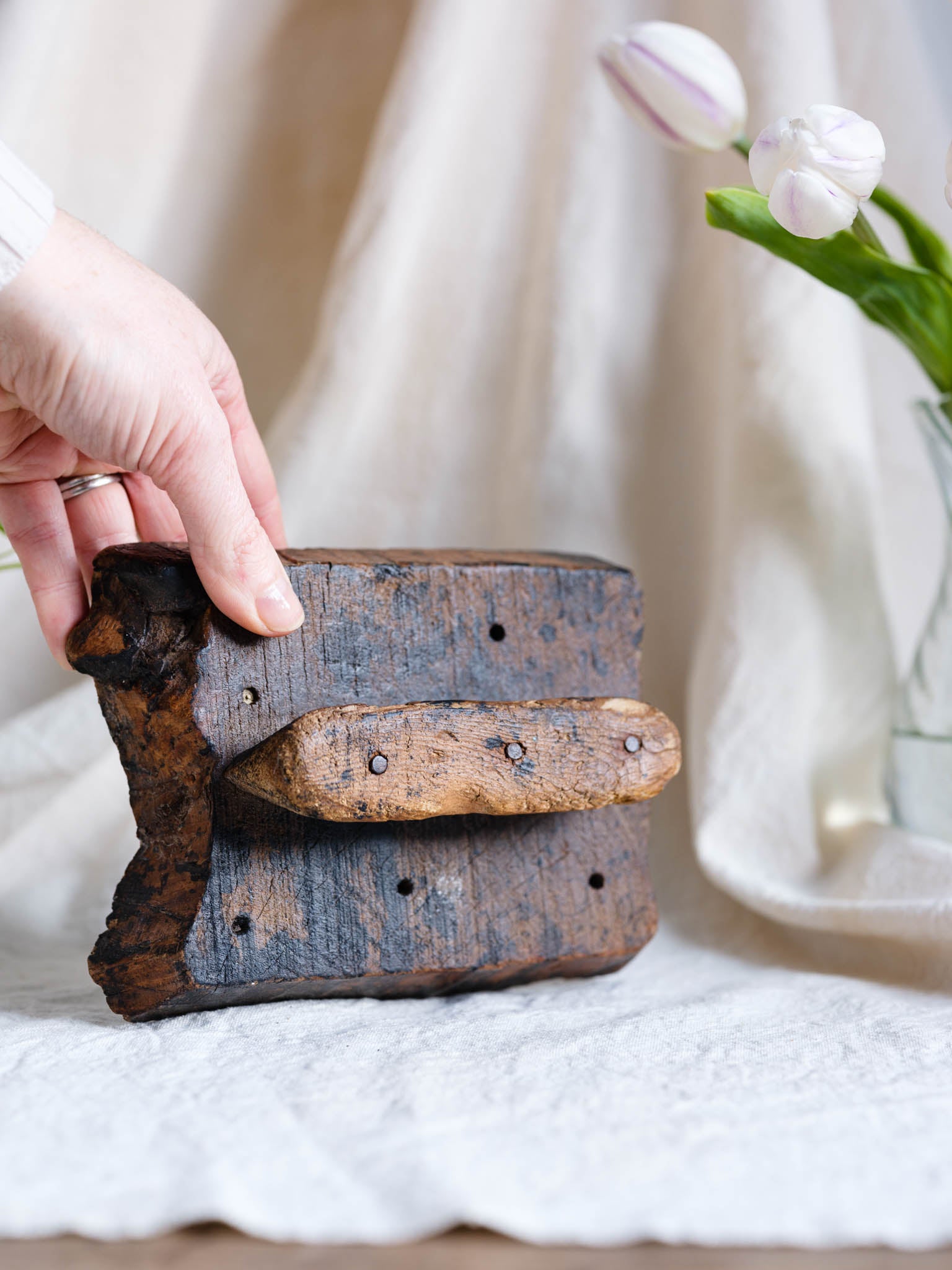 Carved Antique Wooden Printing Block