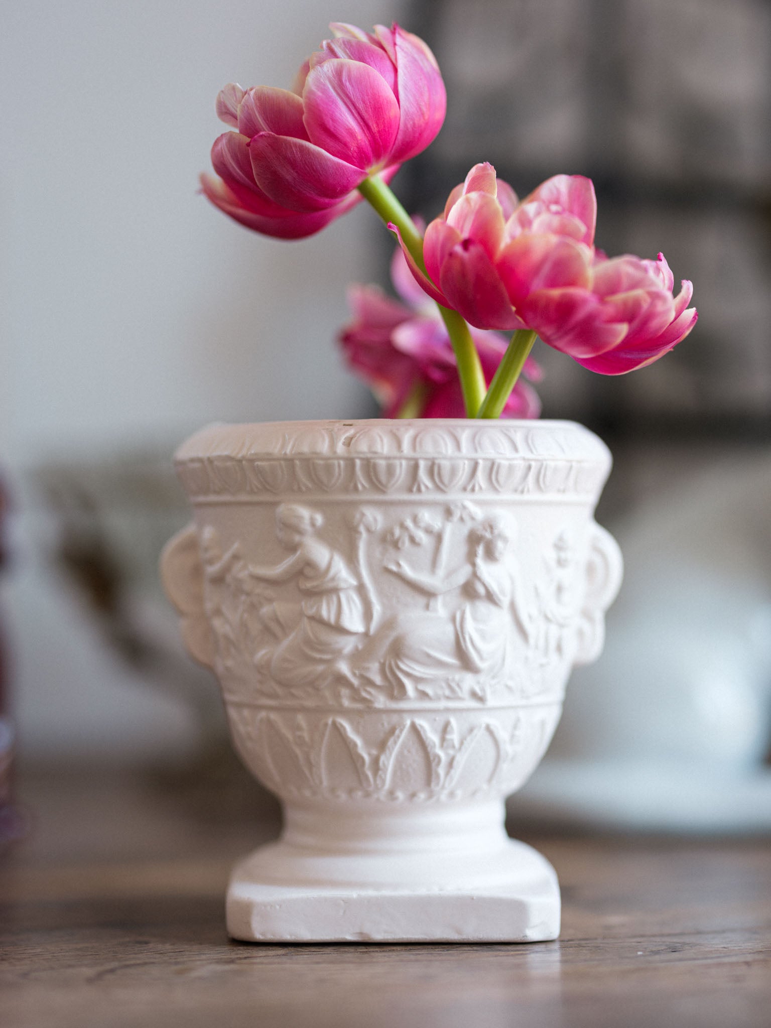 Neoclassical Relief Vase - Vintage Decorative Urn NZ