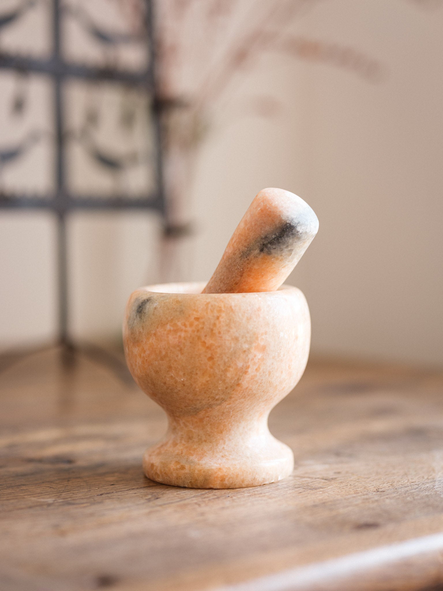 Peach Marble Mortar & Pestle