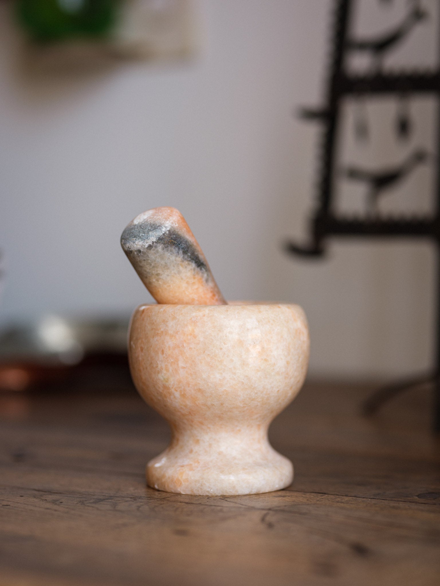 Peach Marble Mortar & Pestle