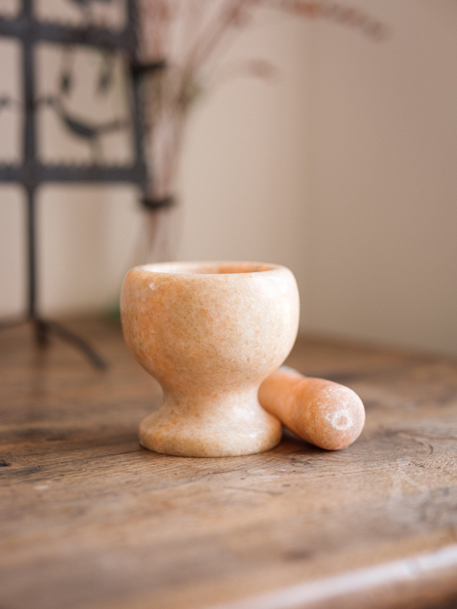 Peach Marble Mortar & Pestle