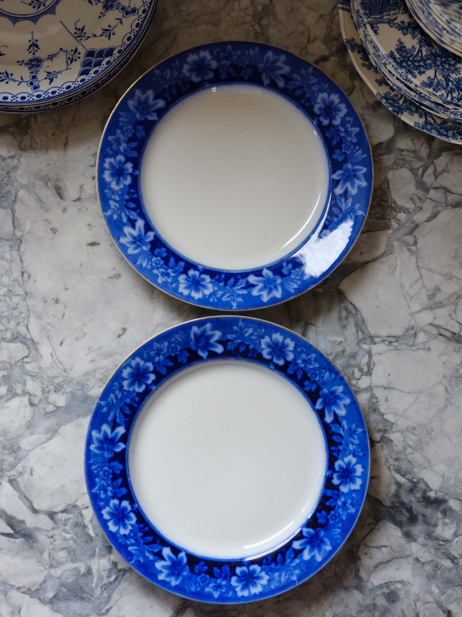 Johnson Brothers Turin Flow Blue Dinner Plates – Vintage English