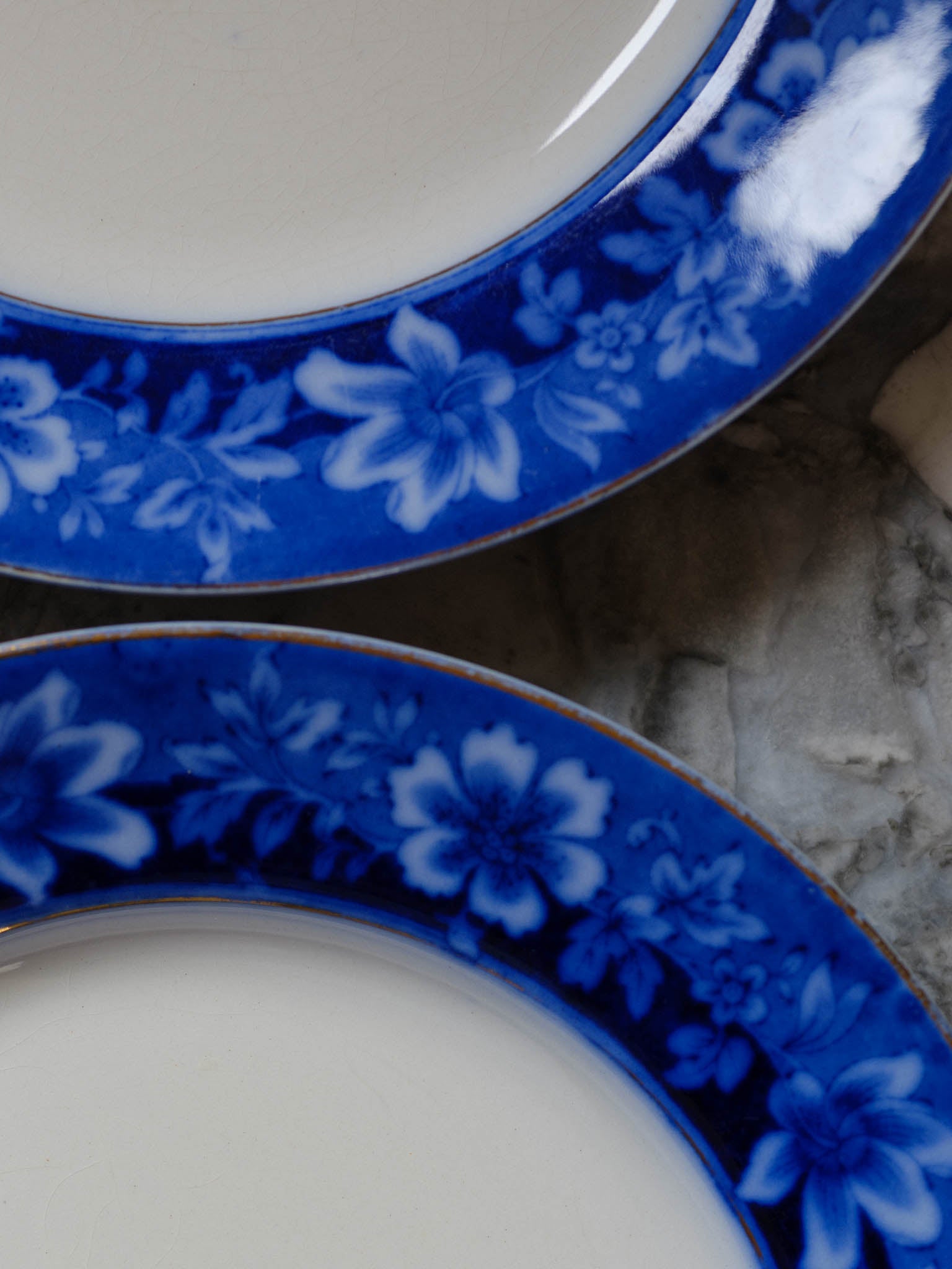 Johnson Brothers Turin Flow Blue Dinner Plates – Vintage English Porcelain Set of 2