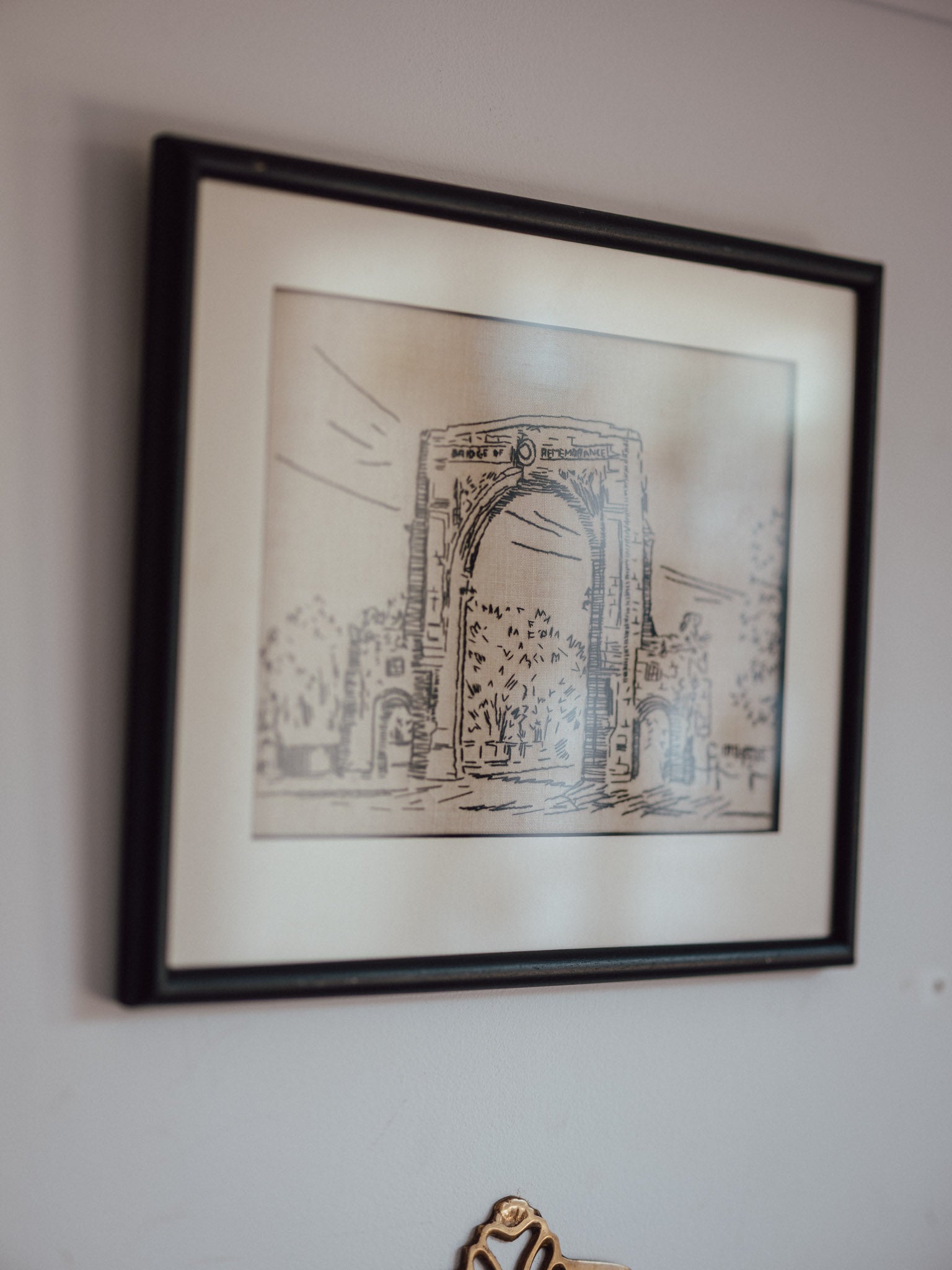 Bridge of Remembrance, Christchurch - Framed Needlwork on Linen