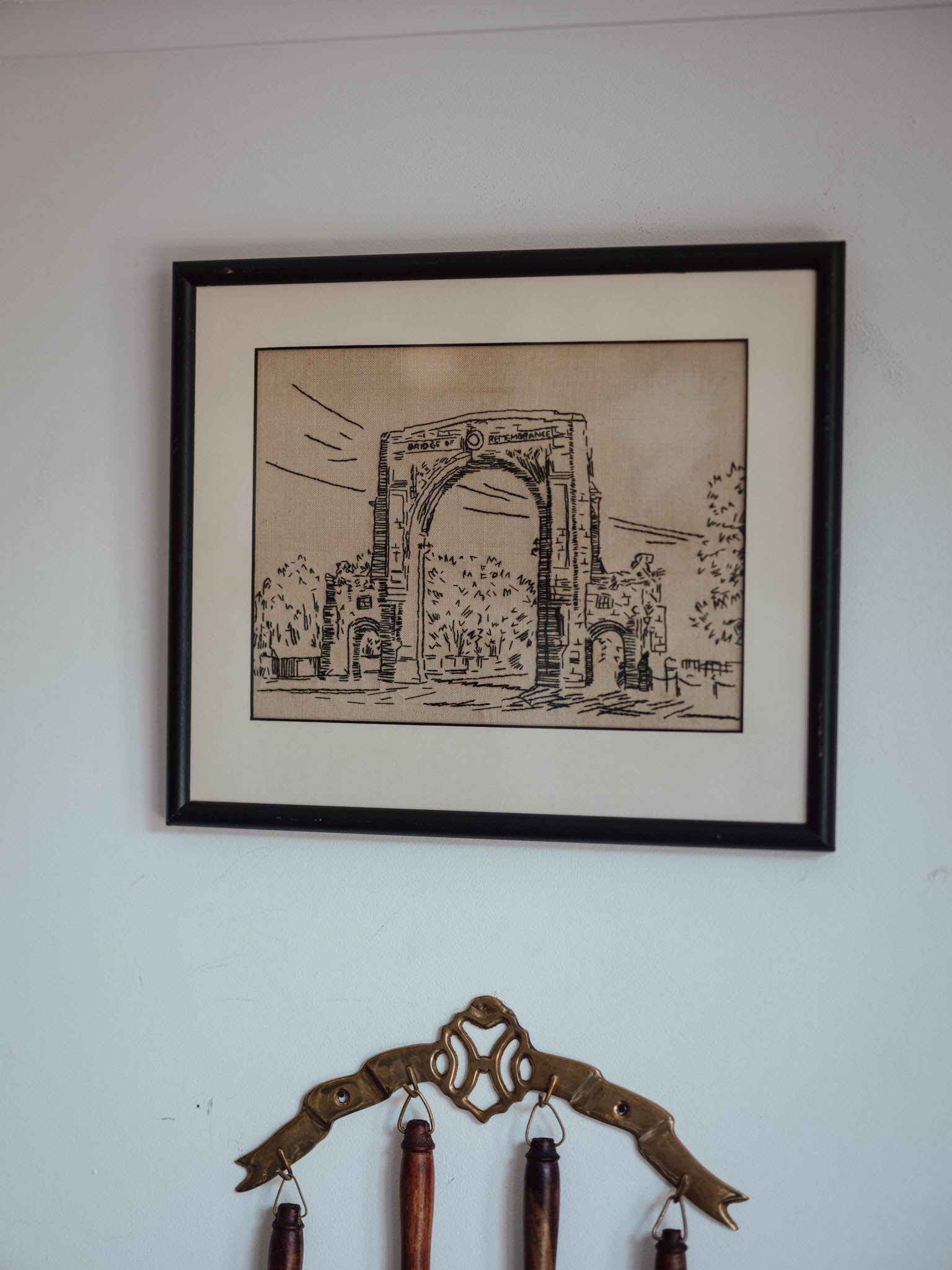 Bridge of Remembrance, Christchurch - Framed Needlwork on Linen