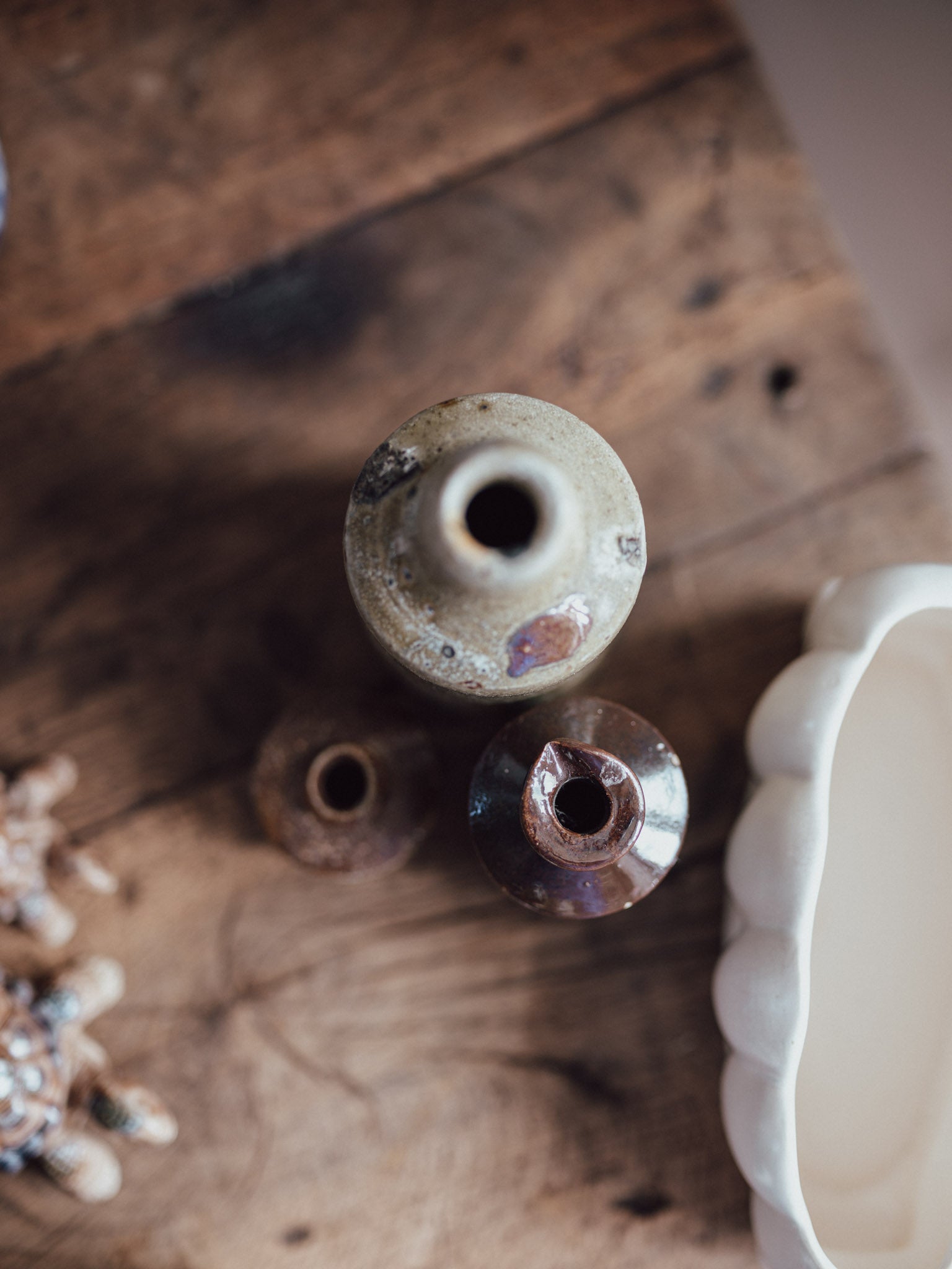 Trio of Antique Stoneware Bottles