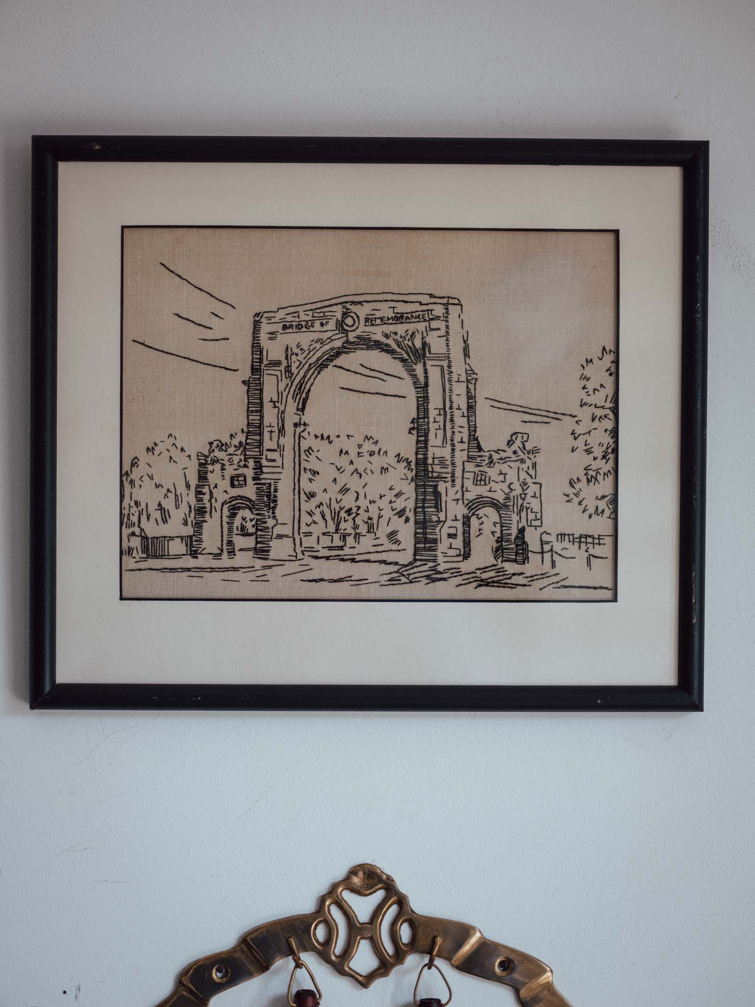 Bridge of Remembrance, Christchurch - Framed Needlwork on Linen
