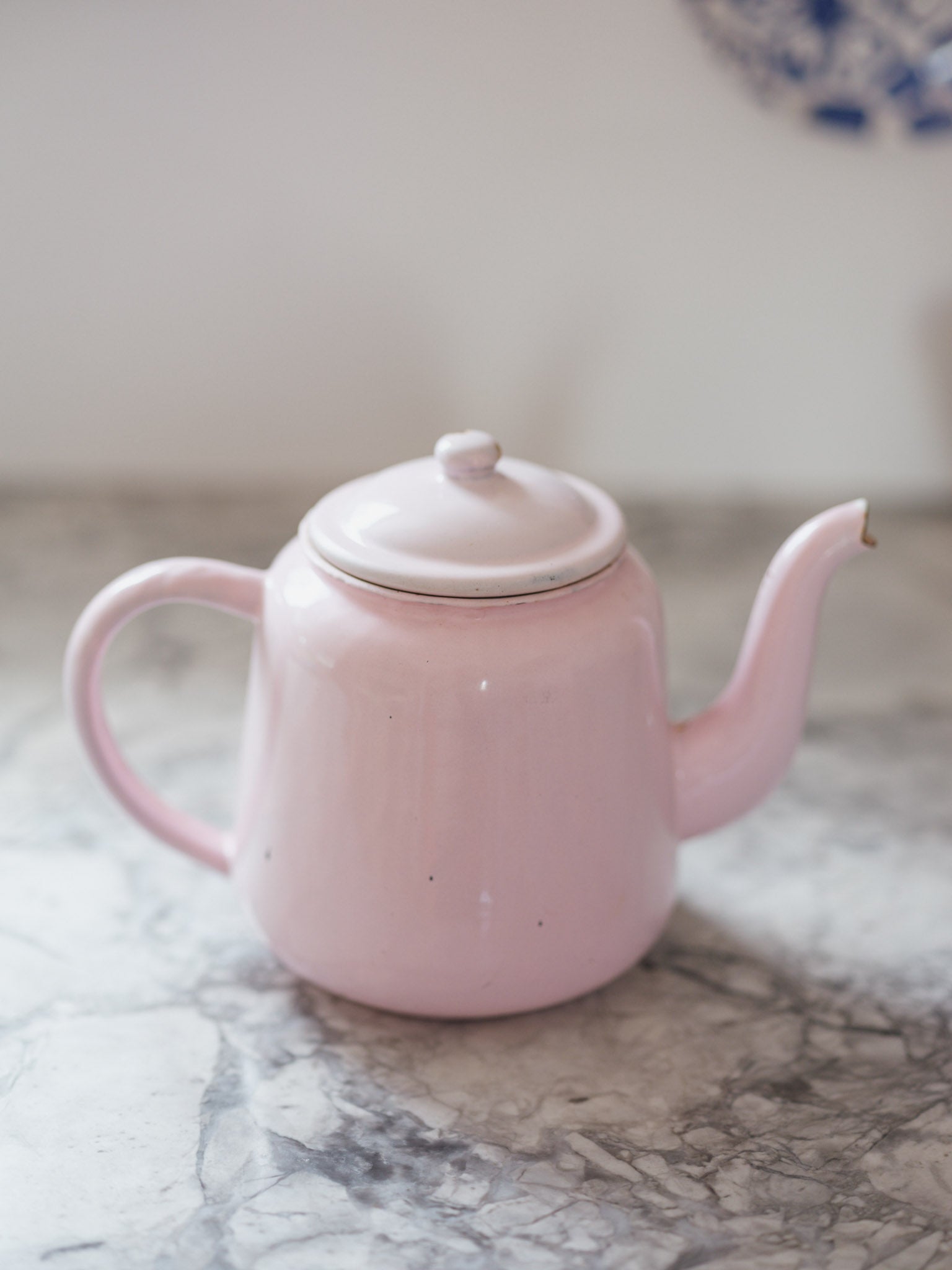 Pink Enamel Vintage Teapot