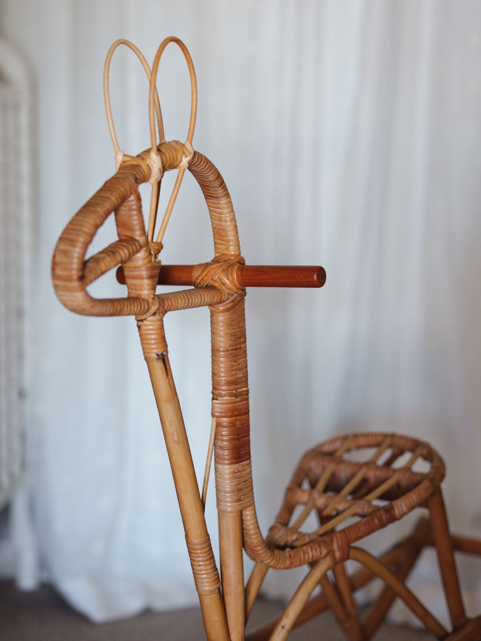 Vintage giraffe cane rocking horse
