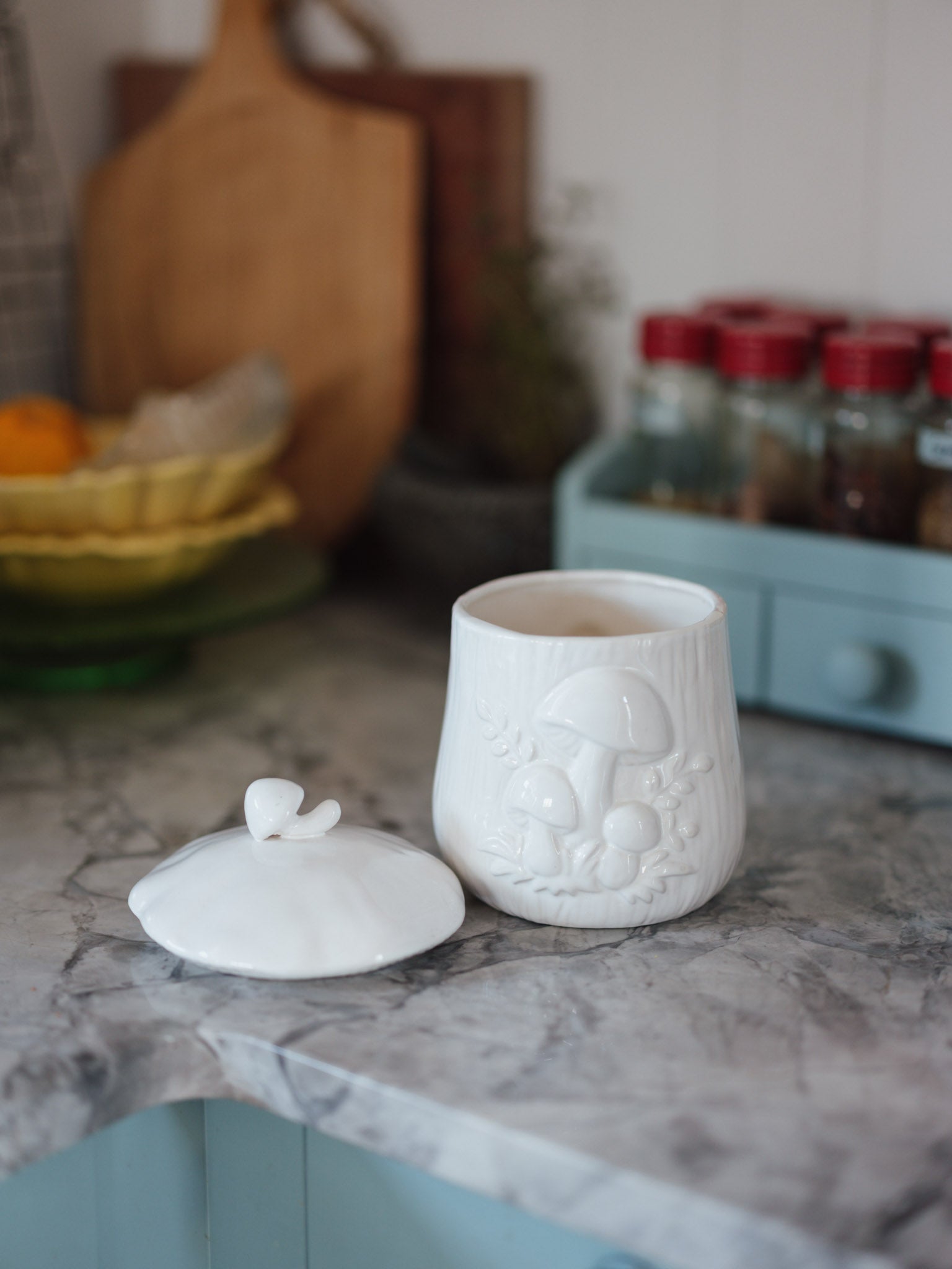 Cottagecore mushroom canister