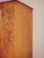 Bows & Florals - Antique Folk Art Cupboard w Drawers