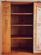 Bows & Florals - Antique Folk Art Cupboard w Drawers