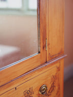 Bows & Florals - Antique Folk Art Cupboard w Drawers