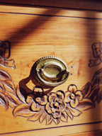 Bows & Florals - Antique Folk Art Cupboard w Drawers