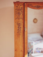 Bows & Florals - Antique Folk Art Cupboard w Drawers