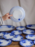 Antique Alfred Meakin 'Ovando' Flow Blue Part Dinner Service (13 Pieces)