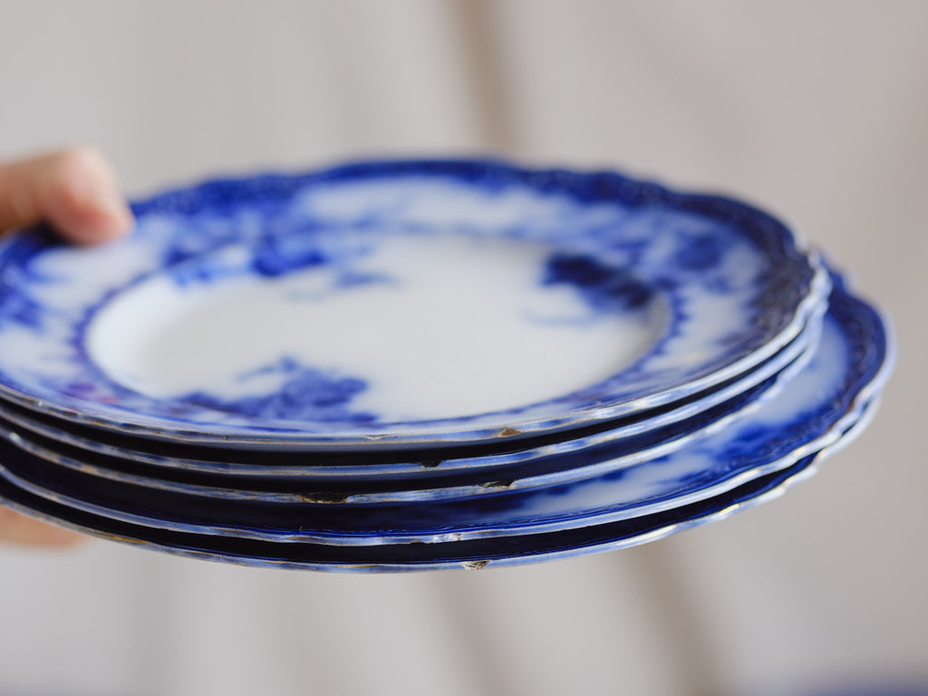 Antique Alfred Meakin 'Ovando' Flow Blue Part Dinner Service (13 Pieces)