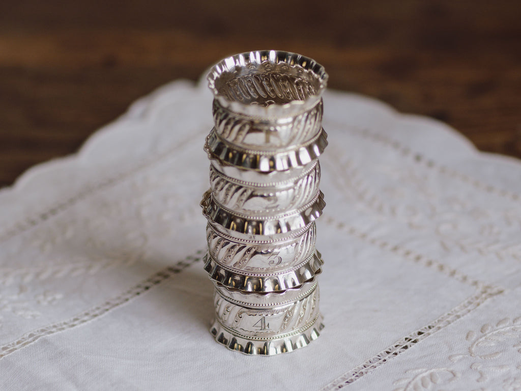 Boxed Set of 4 Silver Plated Napkin Rings (Numbered 1-4) - Spiers & Pond