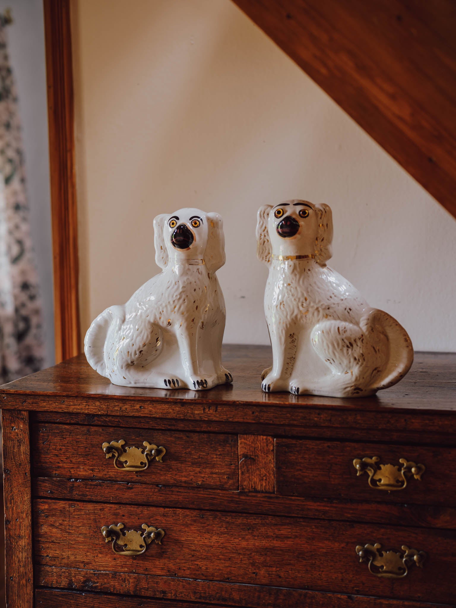 Very Large Antique Staffordshire Dogs - 19th Century