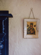 Vintage Mirror Art Featuring Our Lady Of Perpetual Help.