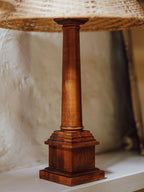Vintage Wooden Table Lamps With Rattan Shade From Ikea