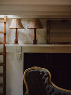 Vintage Wooden Table Lamps With Rattan Shade From Ikea