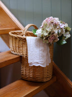 Vintage Wicker Stair Basket