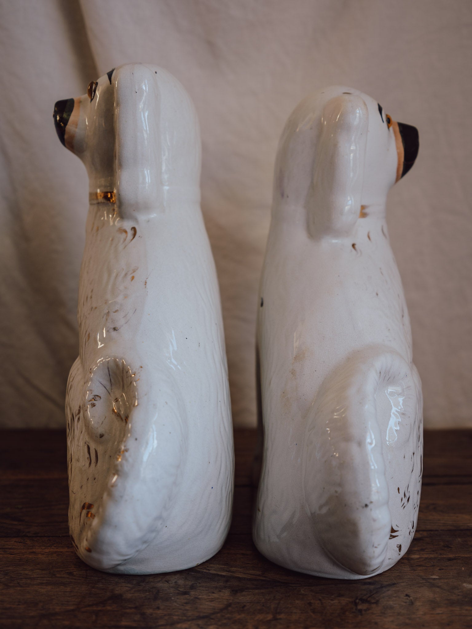 Very Large Antique Staffordshire Dogs - 19th Century