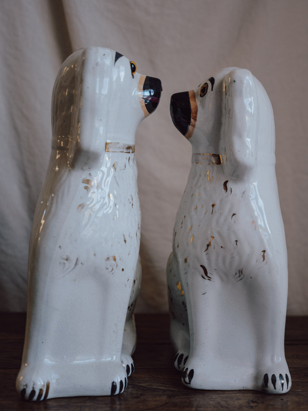 Very Large Antique Staffordshire Dogs - 19th Century