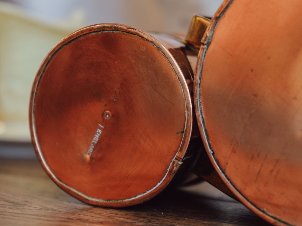 Set Of 3 Grain Copper And Brass Measures