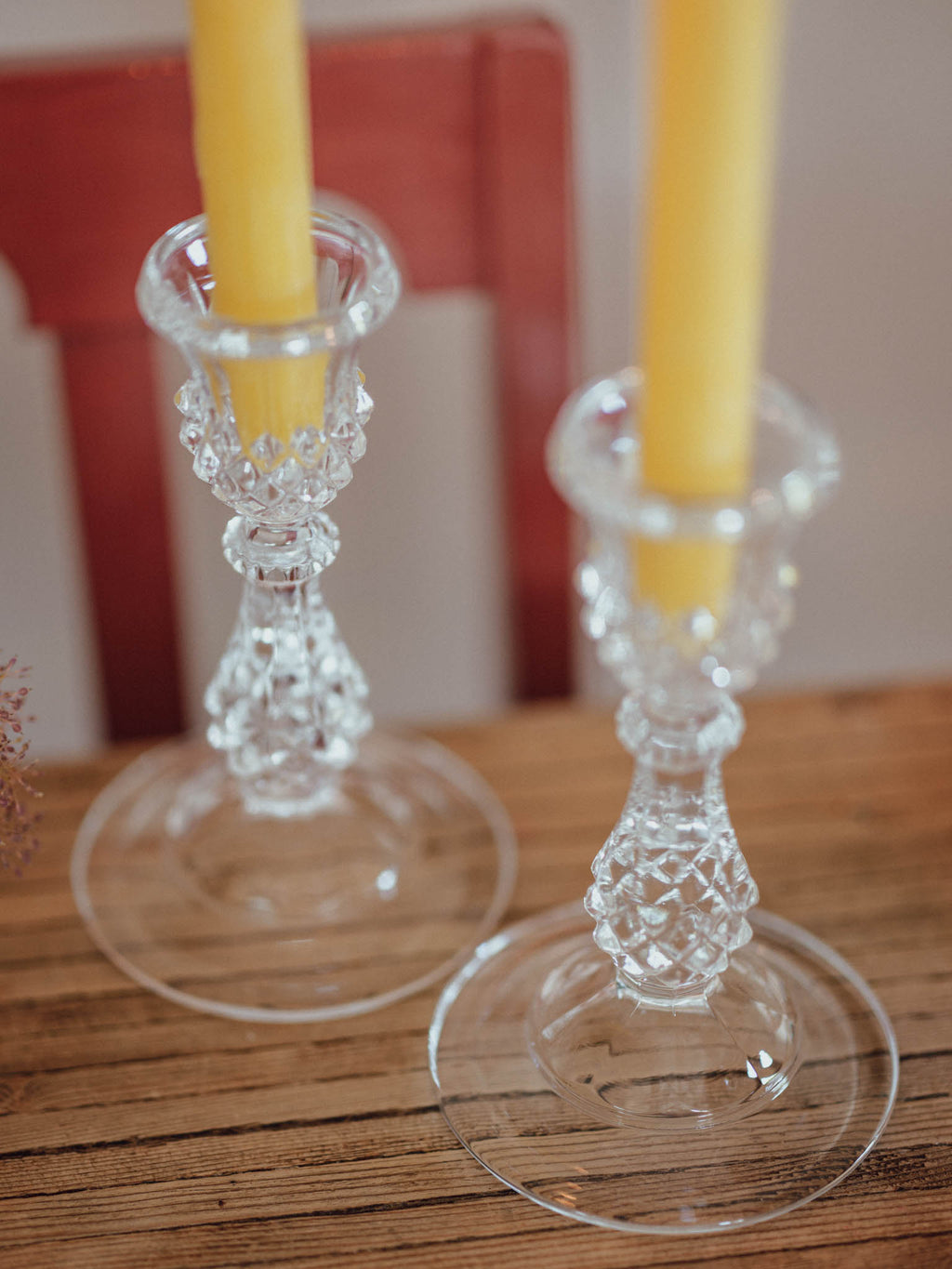 Vintage Cristal D'Arques Lead Crystal Candle Holders | Pair