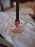 Vintage French Rose Glass Candle Holder | Single