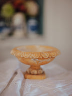 Vintage Carved Alabaster Pedestal Tazzas | Pair