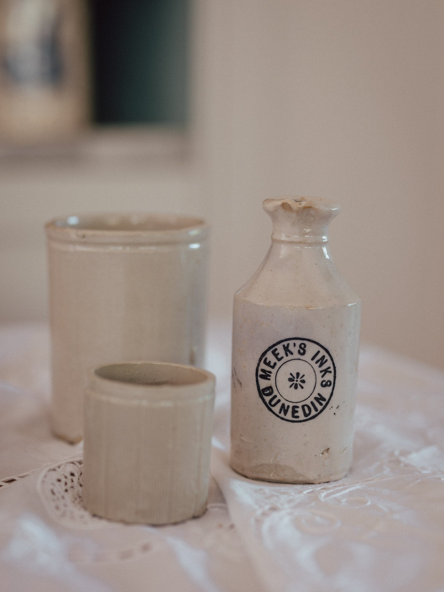 Antique Meek's Inks Stoneware Bottle | Dunedin (c. 1890s)