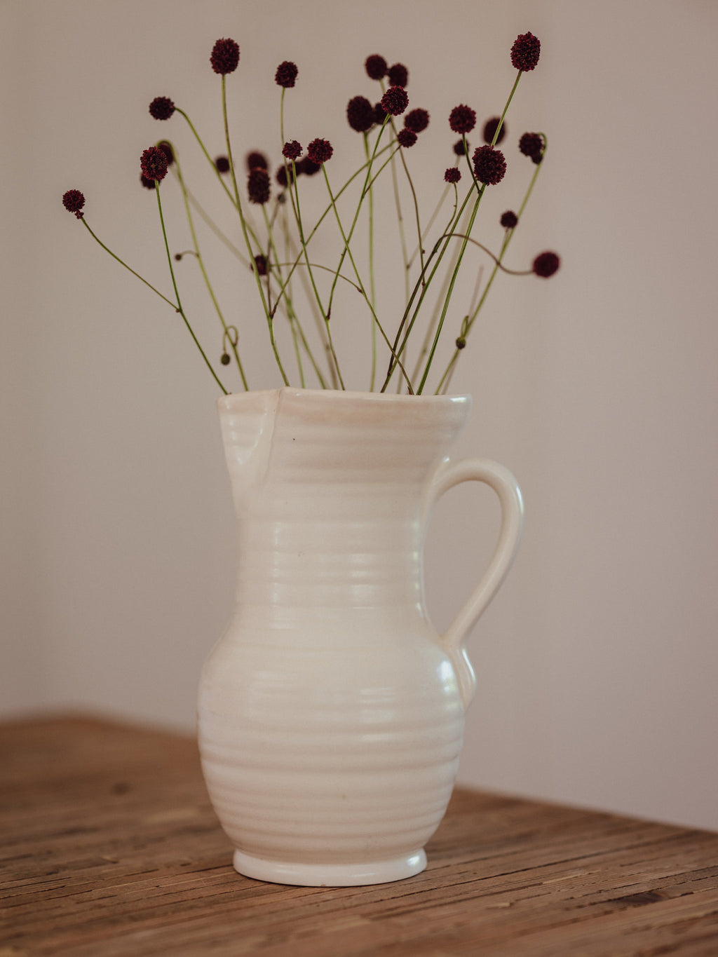 Vintage Beswick Art Deco Ribbed Jug | Creamware No. 348