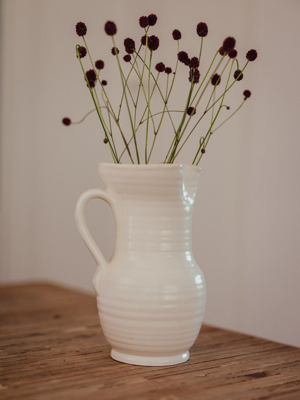 Vintage Beswick Art Deco Ribbed Jug | Creamware No. 348