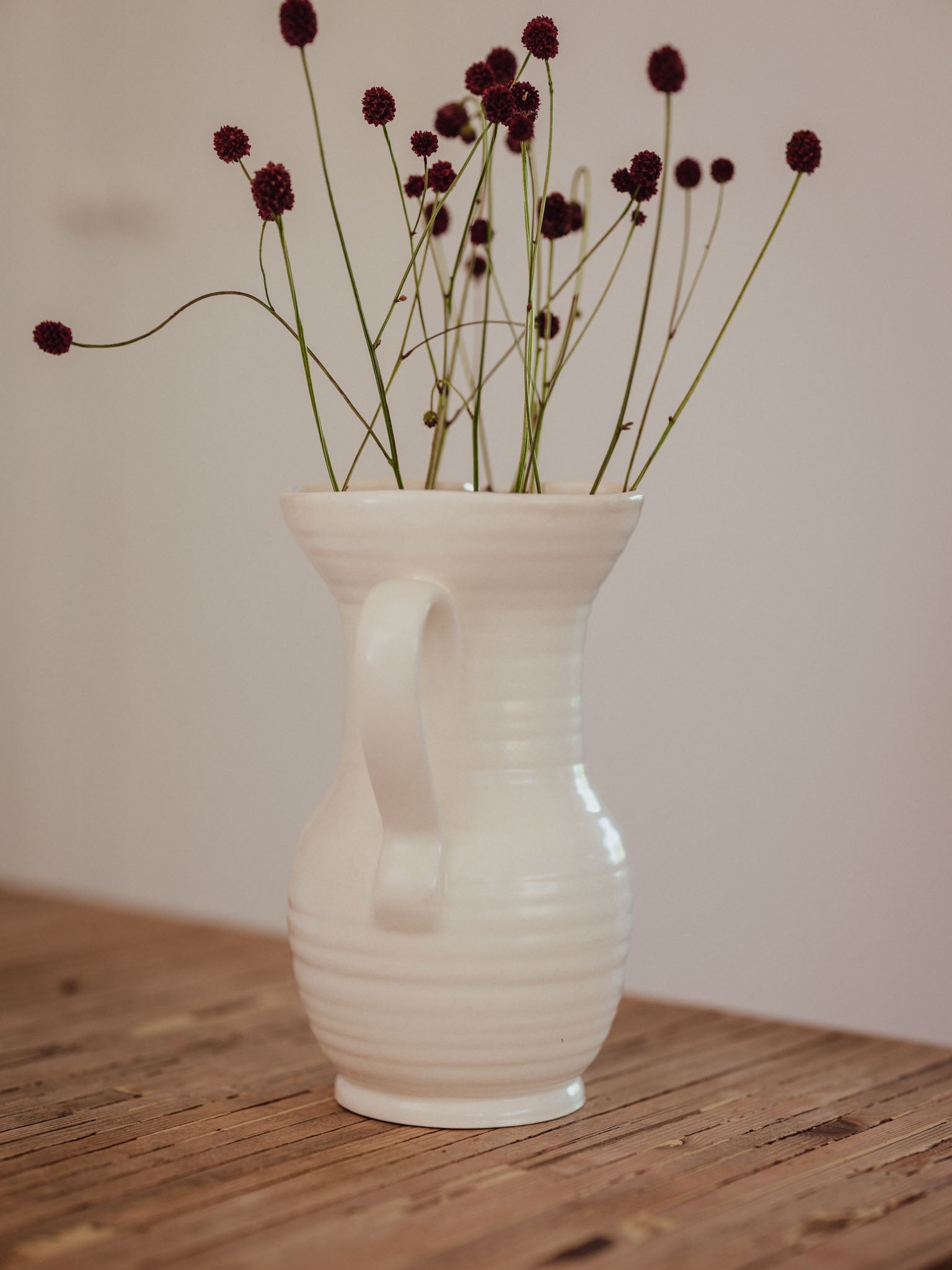 Vintage Beswick Art Deco Ribbed Jug | Creamware No. 348