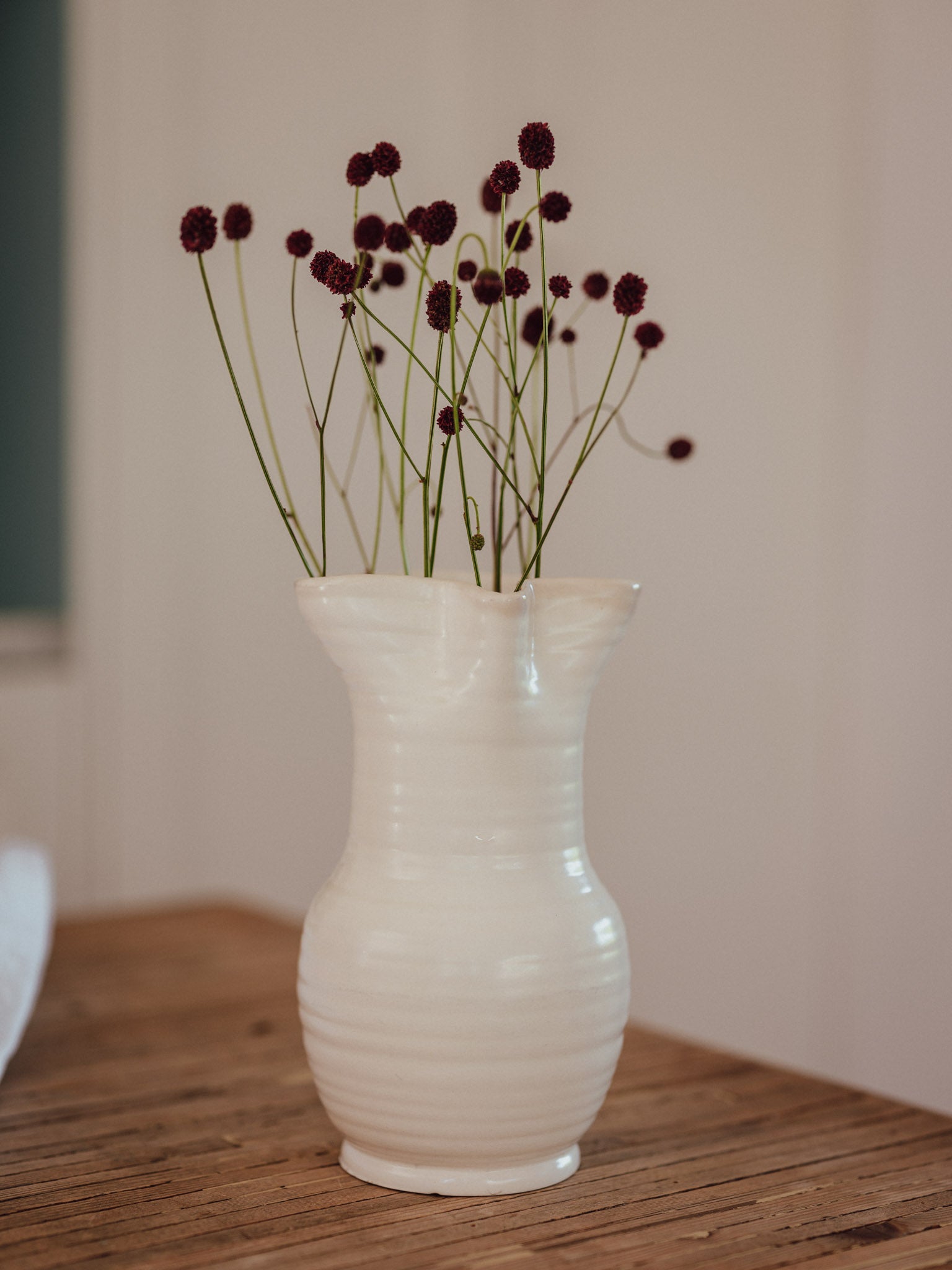 Vintage Beswick Art Deco Ribbed Jug | Creamware No. 348