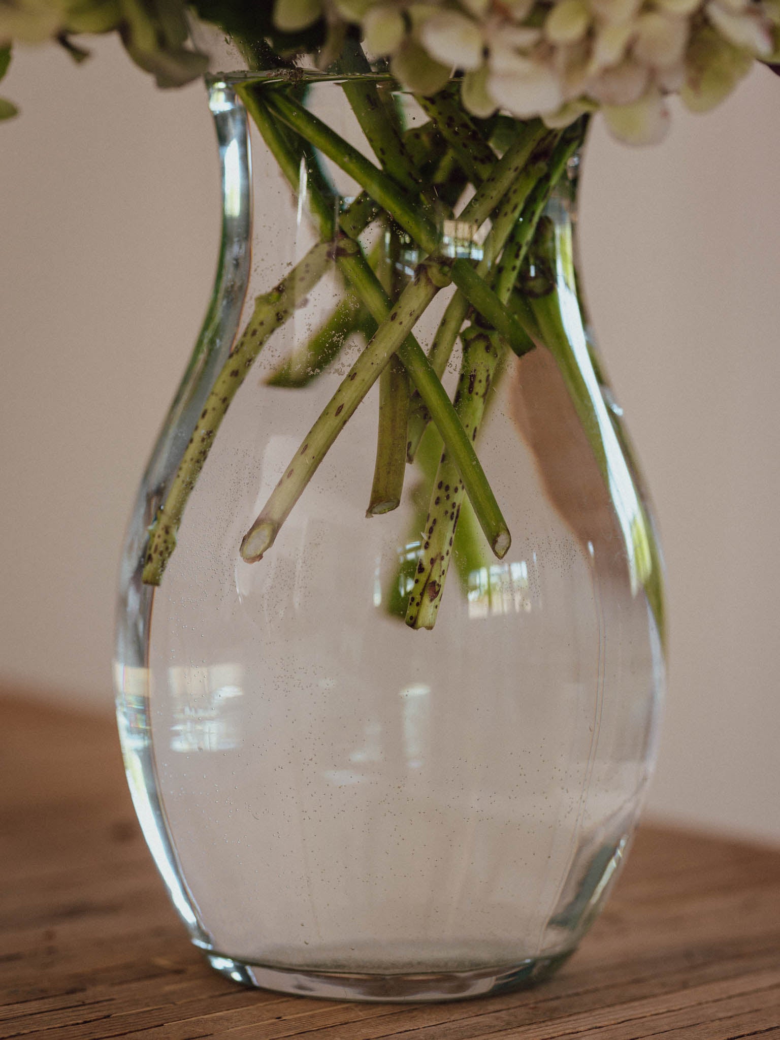 Vintage Handblown Glass Vase | Clear Swirl (25cm)