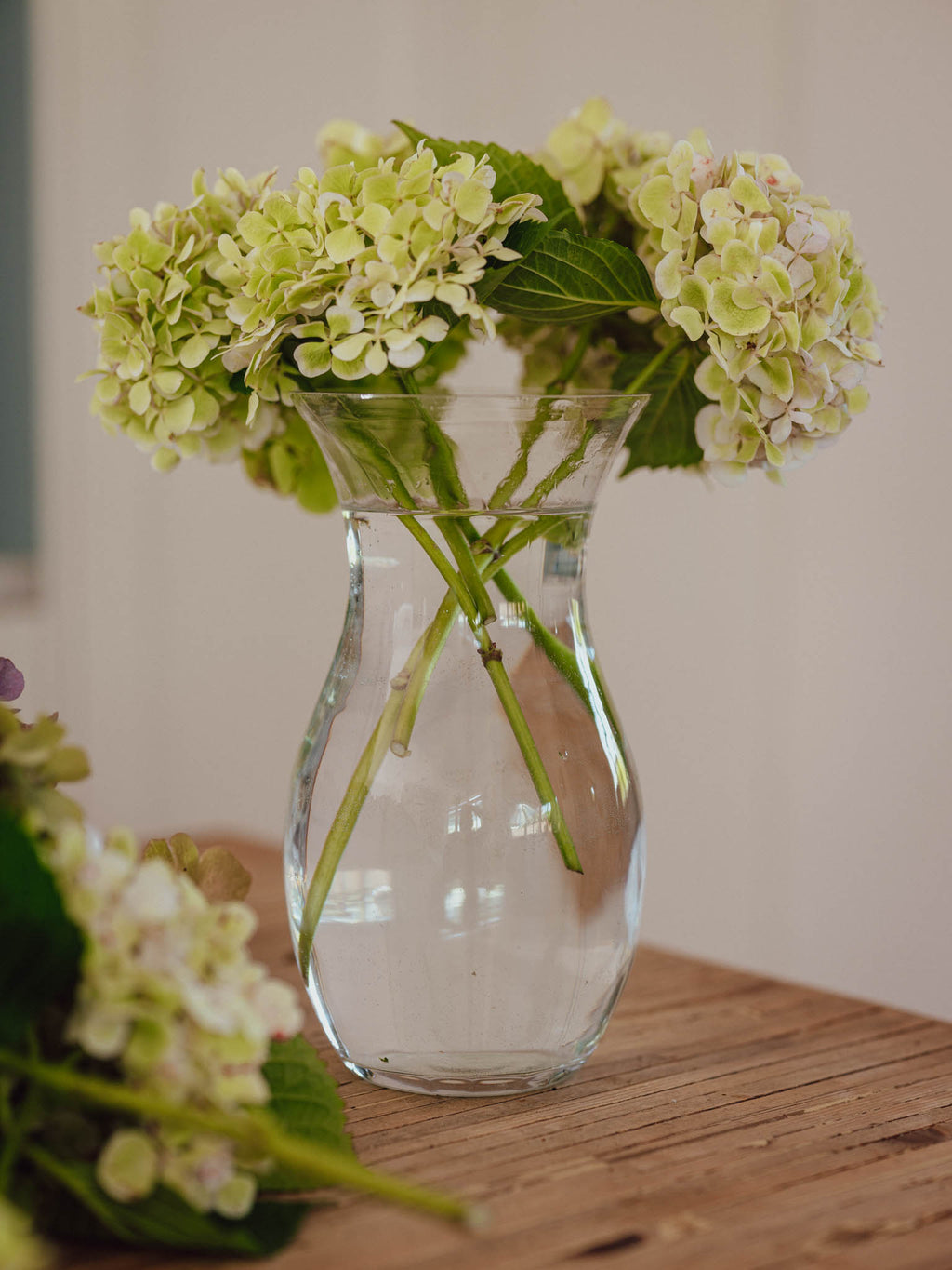 Vintage Handblown Glass Vase | Clear Swirl (25cm)